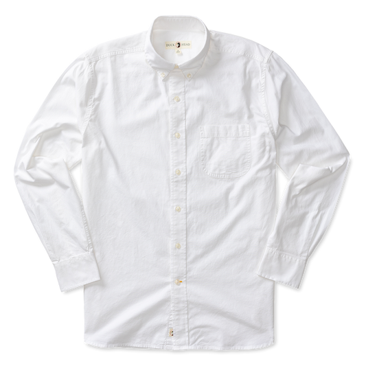 Solid White Cotton LS